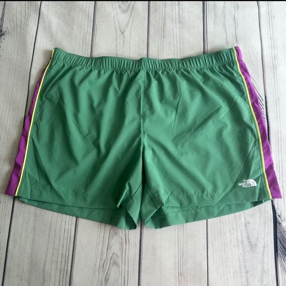 NWT!  THE NORTH FACE Circular Design Green/Purple Running Shorts Gym Hike Sz XXL - Picture 5 of 14